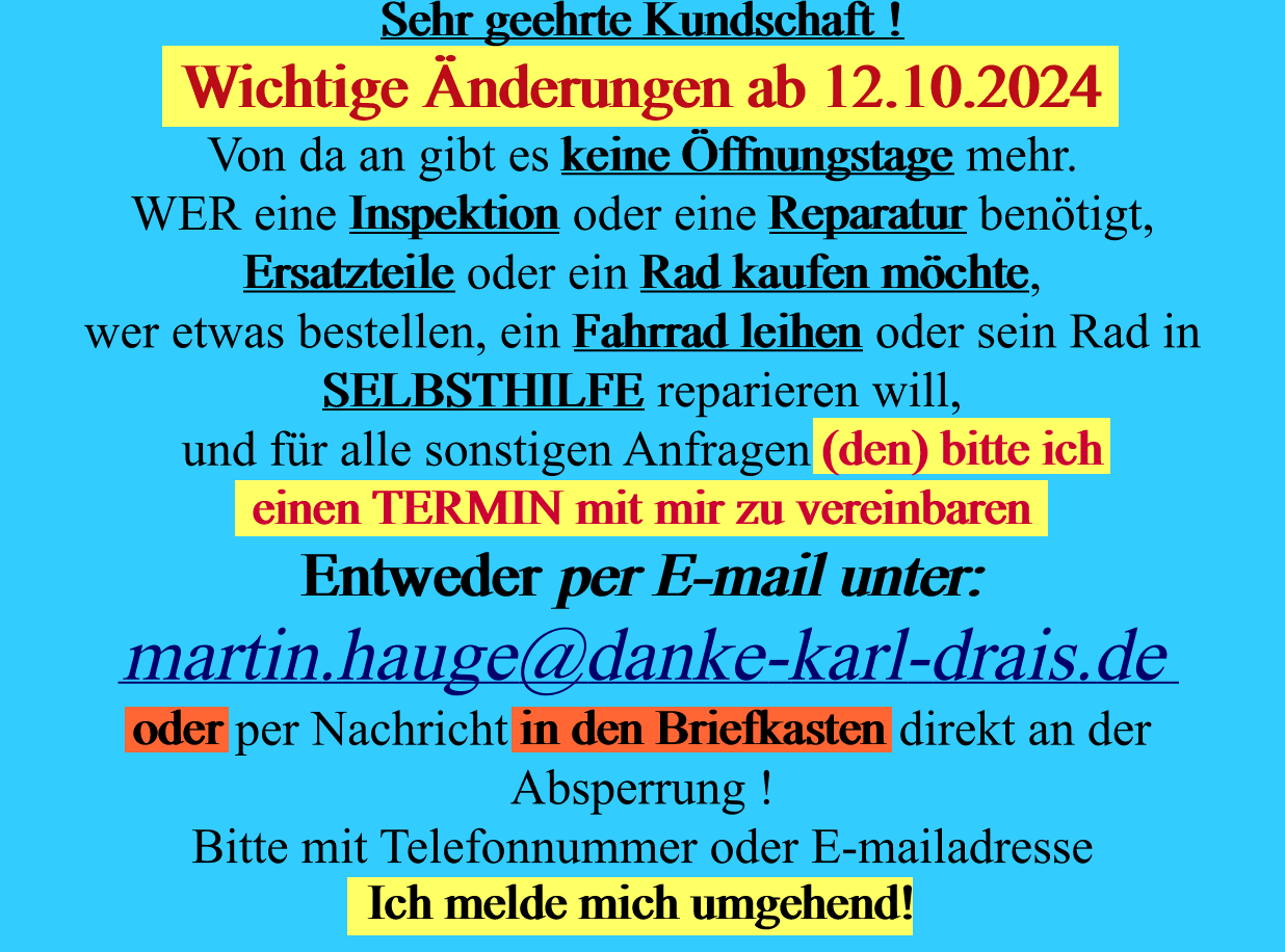 Sehr geehrte Kundschaft !